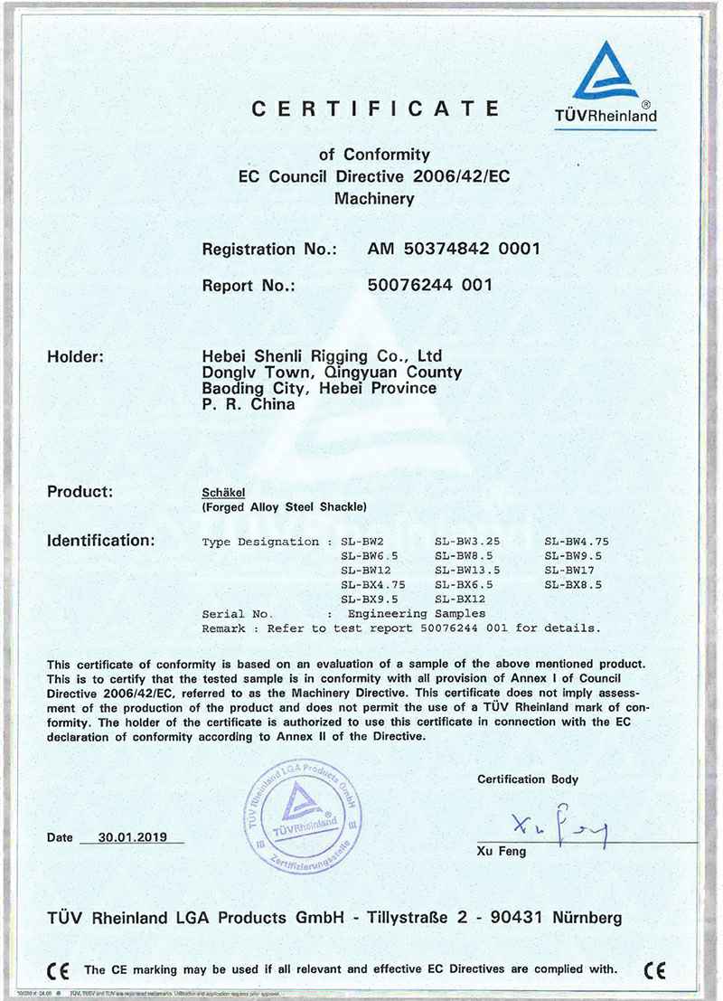 Shackle CE certificate1